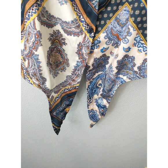 H&M Boho Paisley Patchwork TieFront TankTop Women’s Size4 Small AdjustableStraps - Picture 6 of 10